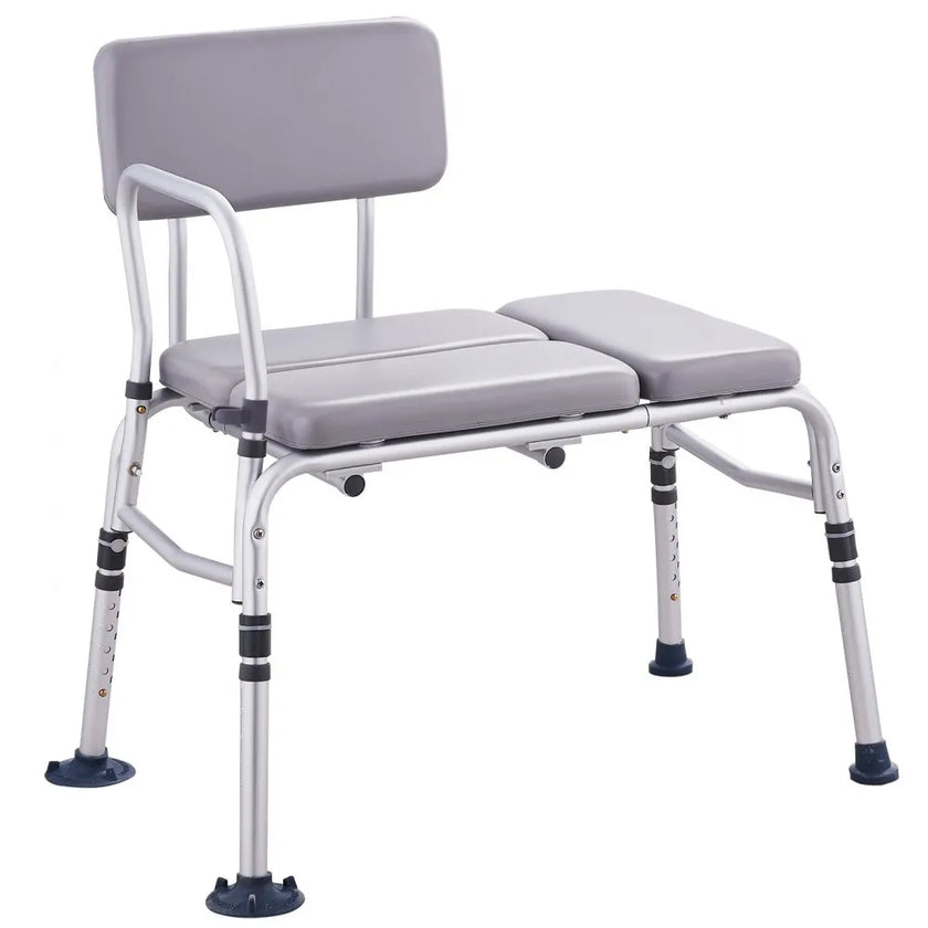 VEVOR Tub Transfer Bench for Bathtub 500lbs, Shower Seats for Adults, Lightweight Shower Bench for Elderly and Disabled with Padded Seat,  Non-Slip Bath Seats with Armrest and Reversible Backrest