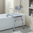 VEVOR Tub Transfer Bench for Bathtub, Adjustable Shower Seats for Adults, Lightweight Shower Bench for Elderly and Disabled, Non-Slip Bath Seats with Armrest and Reversible Backrest, 400lbs Capacity