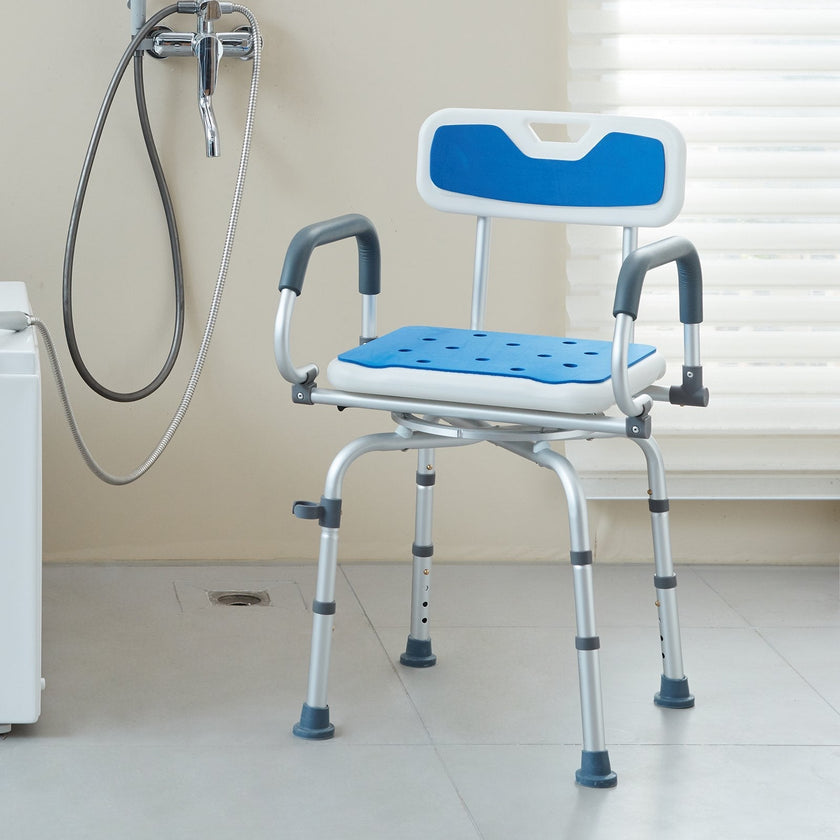 VEVOR Shower Chair 360° Swivel Bathtub Shower Seat with Pivoting Arms 400LBS
