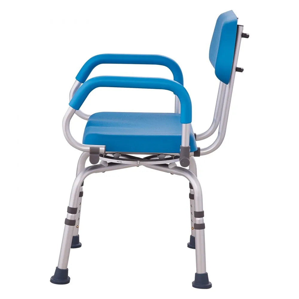 VEVOR Shower Chair 360° Swivel Shower Seat & Pivoting Arms Padded Seat 300LBS