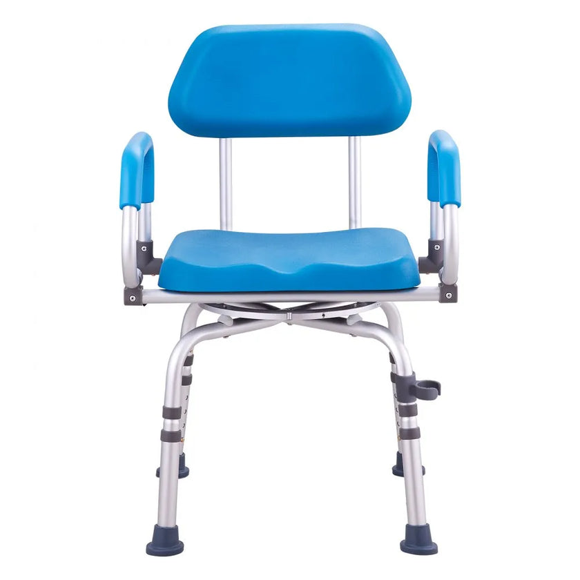 VEVOR Shower Chair 360° Swivel Shower Seat & Pivoting Arms Padded Seat 300LBS