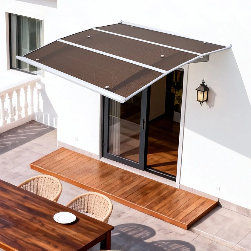 VEVOR Exterior Door & Window Awning, Polycarbonate, Brown