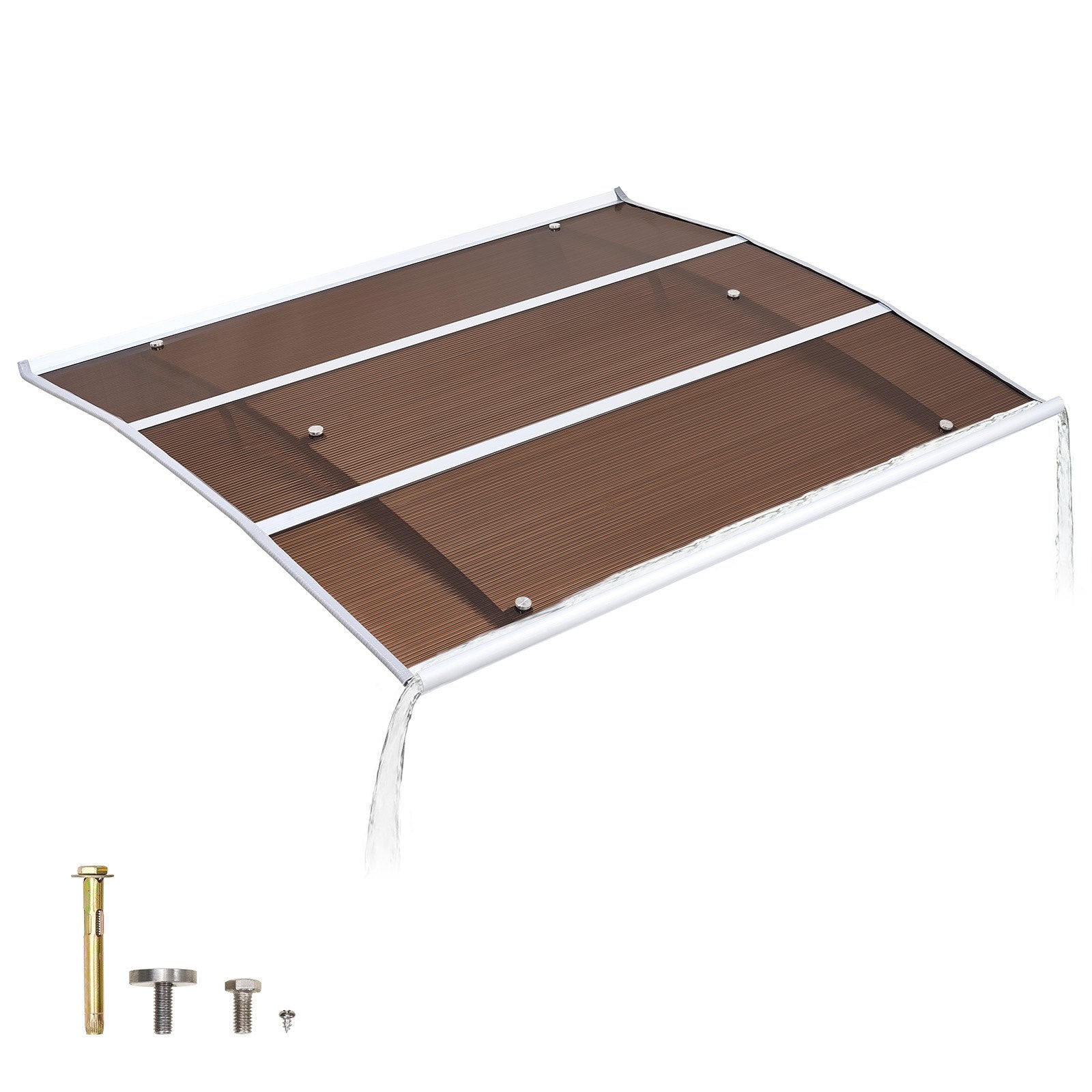VEVOR Exterior Door & Window Awning, Polycarbonate, Brown
