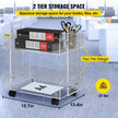 VEVOR Acrylic Cart, 2 Tier, 0.3 in Thickened Board, Holds Up to 66 lbs, Acrylic Side Table with Lockable Swivel Wheels, for Office School Home, 13.4