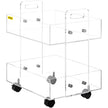 VEVOR Acrylic Cart, 2 Tier, 0.3 in Thickened Board, Holds Up to 66 lbs, Acrylic Side Table with Lockable Swivel Wheels, for Office School Home, 13.4