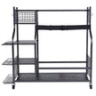 VEVOR Golf Storage Garage Organizer, 2 Golf Bag Stand Holder and Other Sports Equipment Storage Rack, Rolling Ball Cart on Wheels, Outdoor Sport Gear and Toy Storage with Baskets & Hooks, Steel, Black