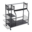 VEVOR Golf Storage Garage Organizer, 2 Golf Bag Stand Holder and Other Sports Equipment Storage Rack, Rolling Ball Cart on Wheels, Outdoor Sport Gear and Toy Storage with Baskets & Hooks, Steel, Black