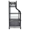 VEVOR Golf Storage Garage Organizer, 3 Golf Bag Stand Holder and Other Sports Equipment Storage Rack, Rolling Ball Cart on Wheels, Outdoor Sport Gear and Toy Storage with Baskets & Hooks, Steel, Black