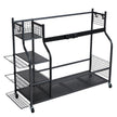 VEVOR Golf Storage Garage Organizer, 3 Golf Bag Stand Holder and Other Sports Equipment Storage Rack, Rolling Ball Cart on Wheels, Outdoor Sport Gear and Toy Storage with Baskets & Hooks, Steel, Black