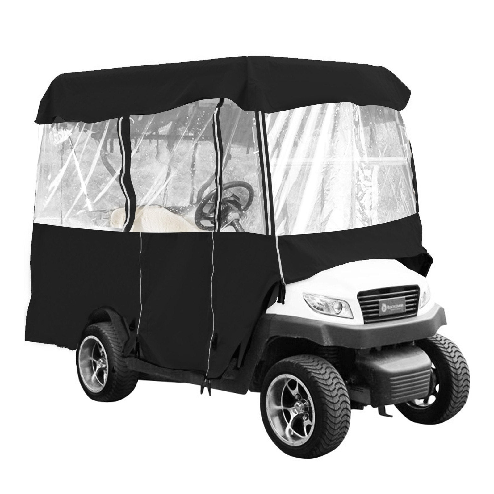 VEVOR Golf Cart Enclosure, 4-Person Golf Cart Cover, 4-Sided Fairway Deluxe, 300D Waterproof Driving Enclosure with Transparent Windows, Fit for EZGO, Club Car, Yamaha Cart