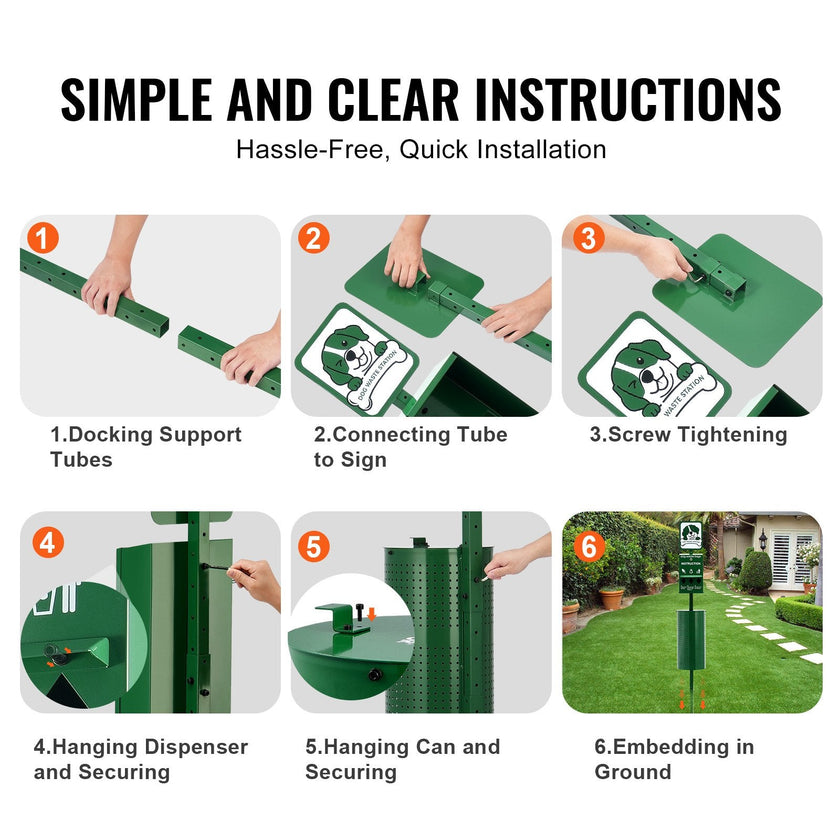 VEVOR Dog Waste Station 11.5 Gallons Outdoor Dog Poop Station with 600 Bags