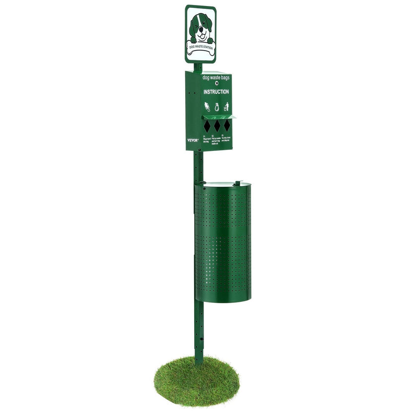 VEVOR Dog Waste Station 11.5 Gallons Outdoor Dog Poop Station with 600 Bags