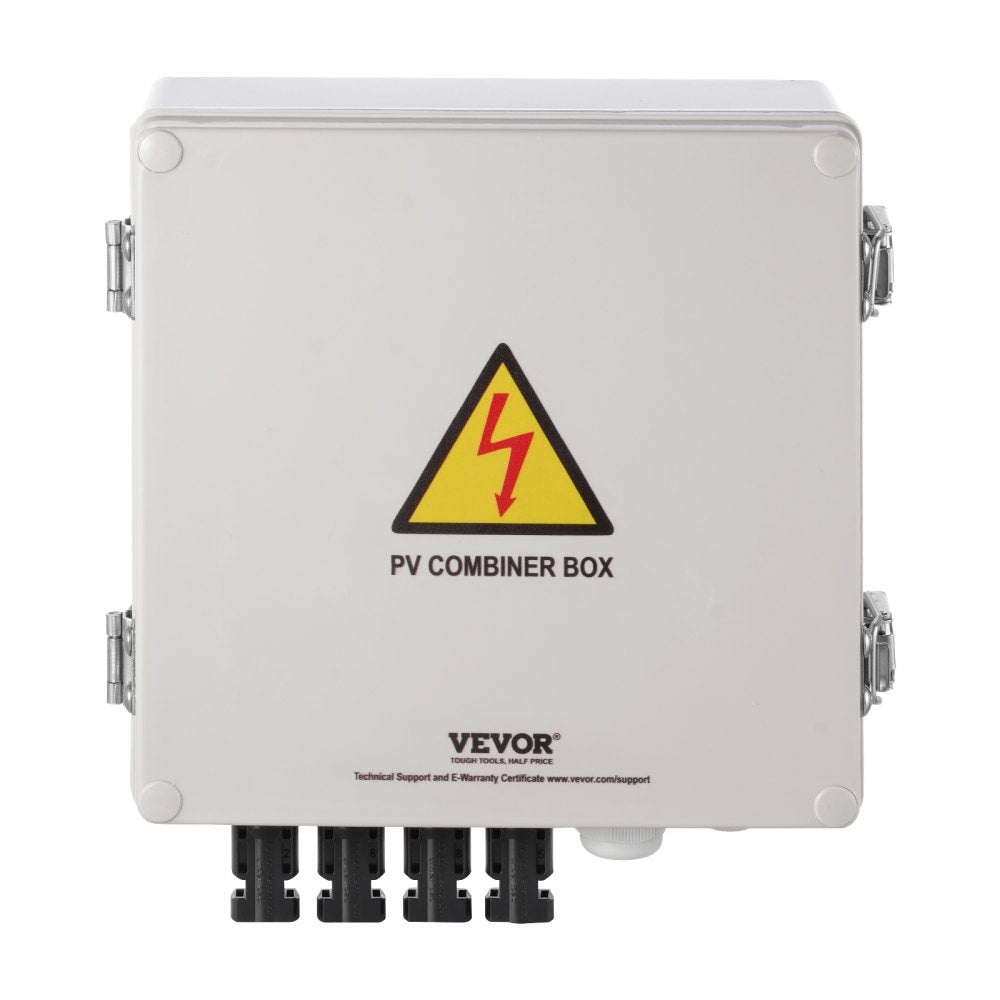 VEVOR Solar PV Combiner Box 4 String 10A for Solar Panel System ABS Case IP65