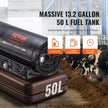 VEVOR Kerosene Forced Air Heater, 175,000 BTU Portable Torpedo Diesel Space Heater with Thermostat, 13.2 Gal Tank, Energy-Efficient for Workshop & Industry