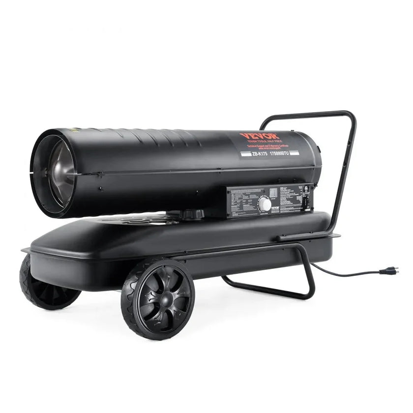 VEVOR Kerosene Forced Air Heater, 175,000 BTU Portable Torpedo Diesel Space Heater with Thermostat, 13.2 Gal Tank, Energy-Efficient for Workshop & Industry