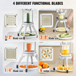 VEVOR Commercial Vegetable Fruit Chopper, Stainless Steel French Fry Cutter with 4 Blades 1/4