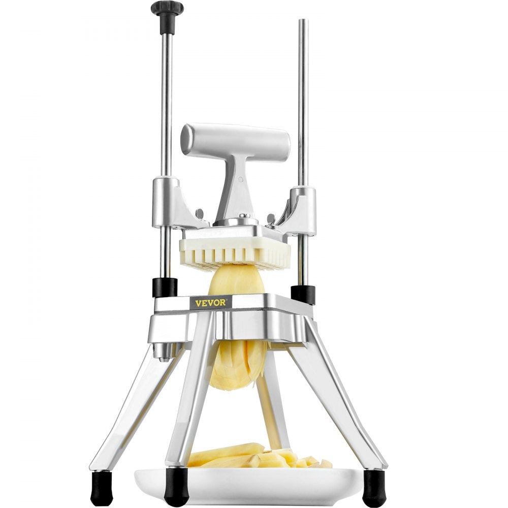 VEVOR Commercial Vegetable Fruit Chopper, Stainless Steel French Fry Cutter with 4 Blades 1/4
