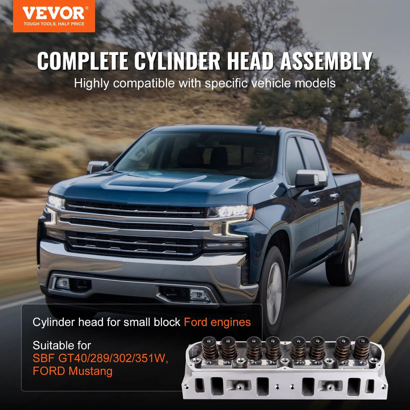 VEVOR Engine Cylinder Head Assembly Replacement Aluminum for SBF FORD Mustang