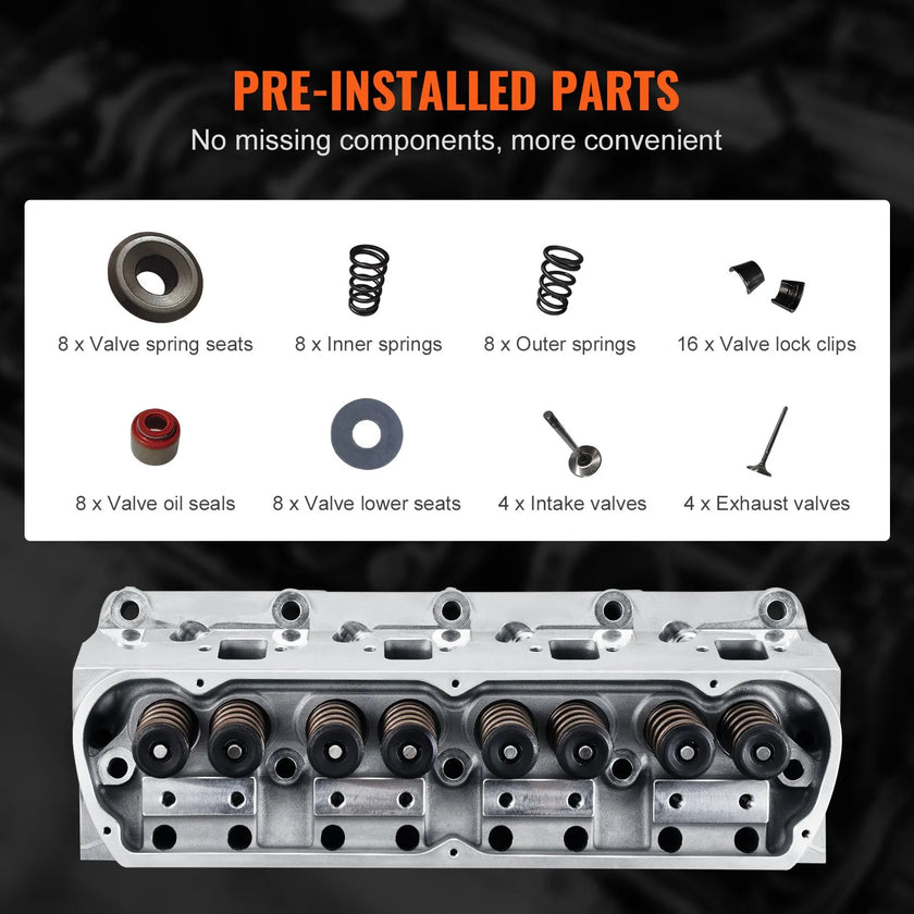 VEVOR Engine Cylinder Head Assembly Replacement Aluminum for SBF FORD Mustang