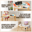 VEVOR Kids Sensory Table Sand Water Play Table with 1 Paper Roll 3 Storage Bins