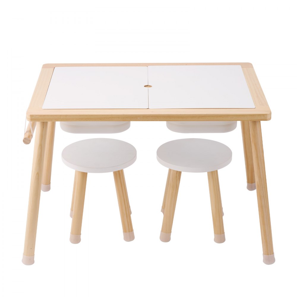 VEVOR Kids Sensory Table & Chair Set Sand Water Play Table with 2 Storage Bins