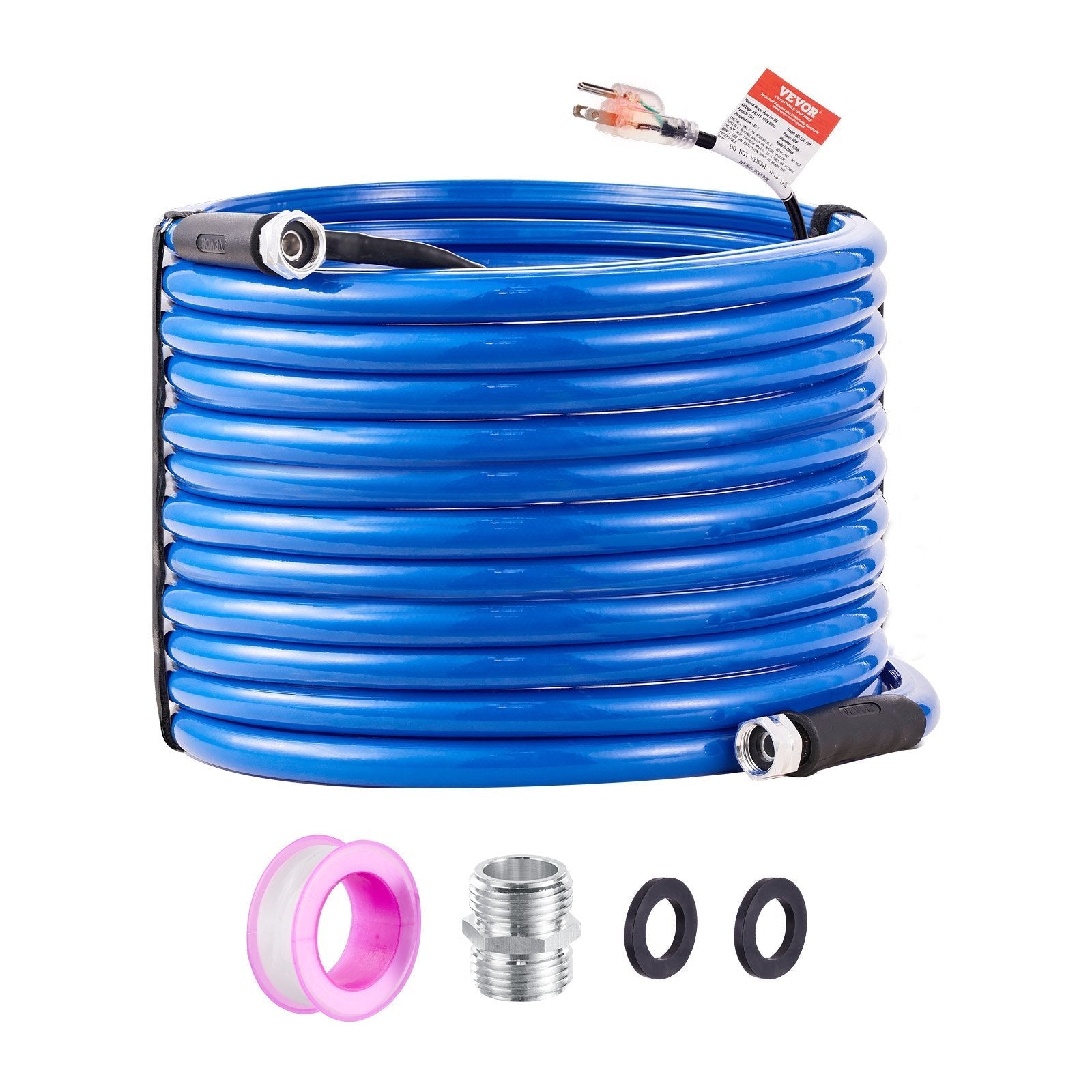 VEVOR 100ft Heated Water Hose for RV, Heated Drinking Water Hose Antifreeze to -45°F, Automatic Self-regulating, 5/8