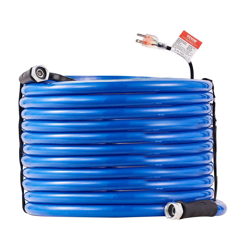 VEVOR 100ft Heated Water Hose for RV, Heated Drinking Water Hose Antifreeze to -45°F, Automatic Self-regulating, 5/8