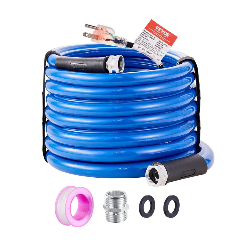 VEVOR 25ft Heated Water Hose for RV, Heated Drinking Water Hose Antifreeze to -45°F, Automatic Self-regulating, 5/8