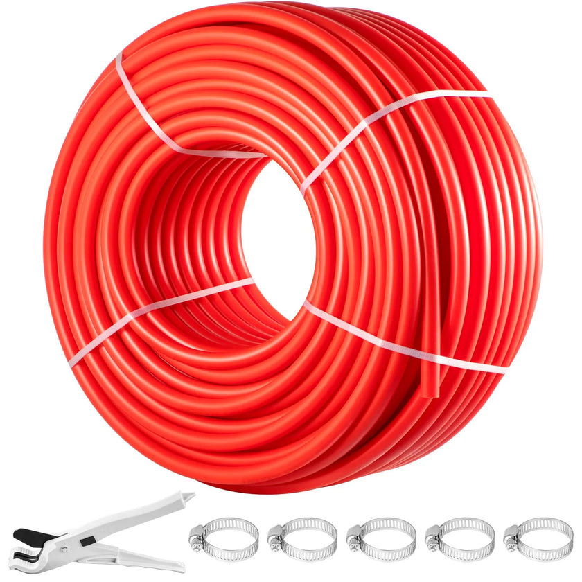 VEVOR PEX Pipe, 1 Inch x 500 FT PEX Tubing, Non Oxygen Barrier Red PEX-B Pipe, Flexible PEX Water Line for RV Sewer Hose, Plumbing, Radiant Heating
