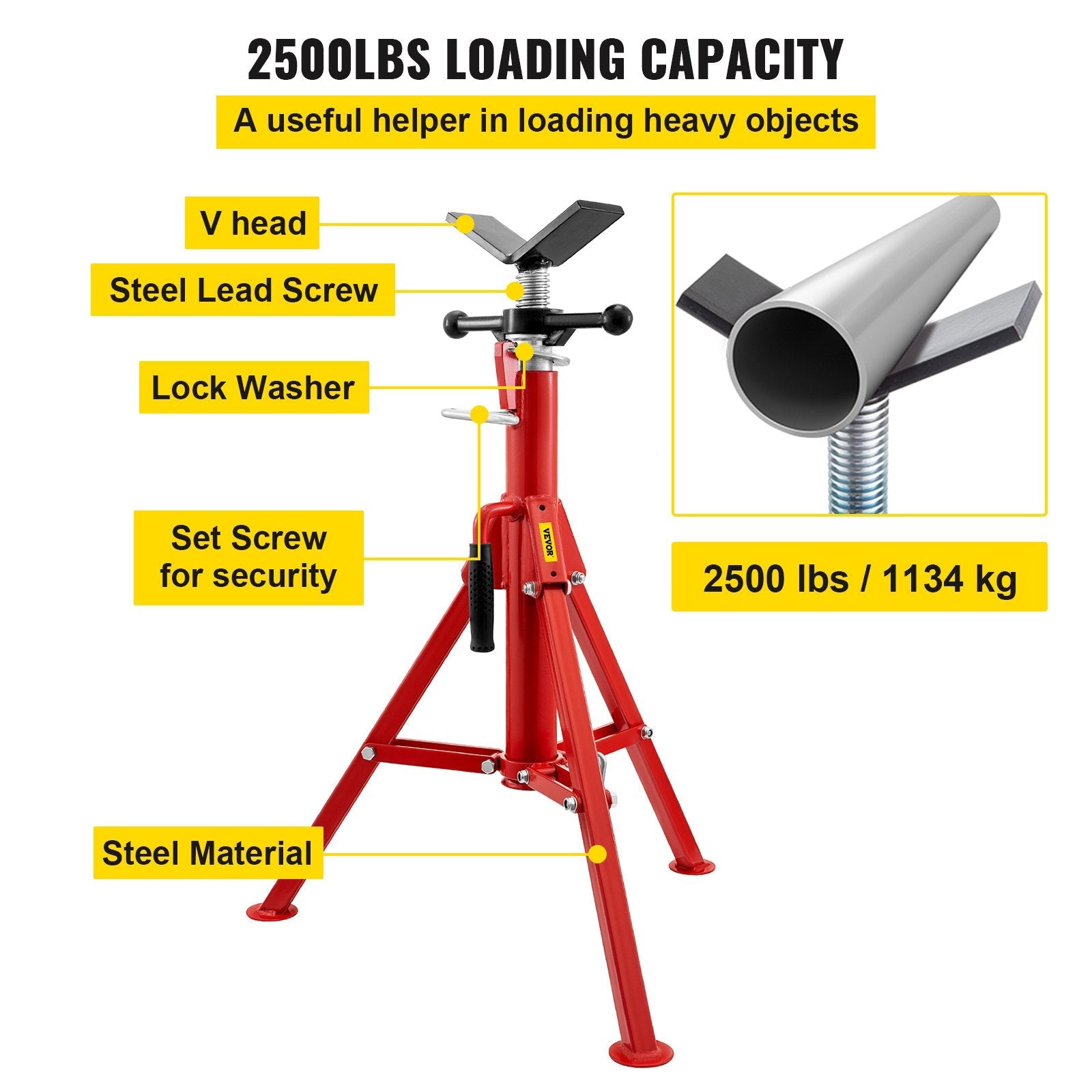 VEVOR V Head Pipe Stand 1/8\