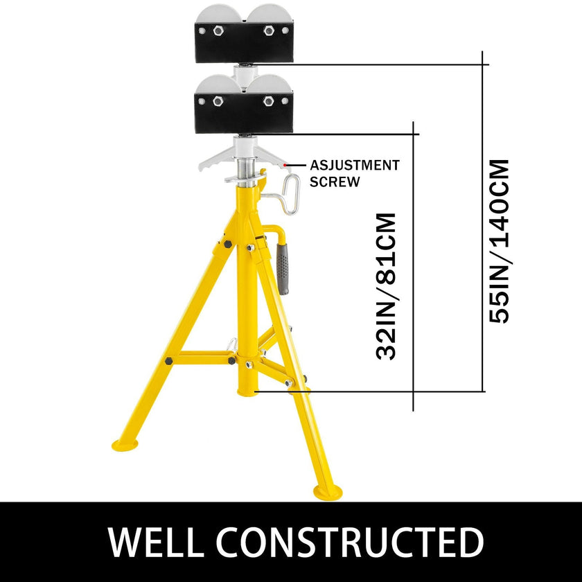 Pipe Stand Fold-a-jack Roller Head, Pipe Capacity 12