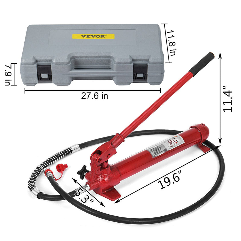 10Ton Porta Power Hydraulic Jack Body Frame Repair Kit 1.4M Lengthen Hose Lift Ram