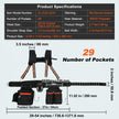 VEVOR Tool Belt with Suspenders, 29 Pockets, 29-54 inches Adjustable Waist Size, Tool Belts for Men, 1680D Polyester Heavy Duty Carpenter Tool Pouch for Carpenters, Electricians, and Gardening, Black