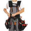 VEVOR Tool Belt with Suspenders, 29 Pockets, 29-54 inches Adjustable Waist Size, Tool Belts for Men, 1680D Polyester Heavy Duty Carpenter Tool Pouch for Carpenters, Electricians, and Gardening, Black