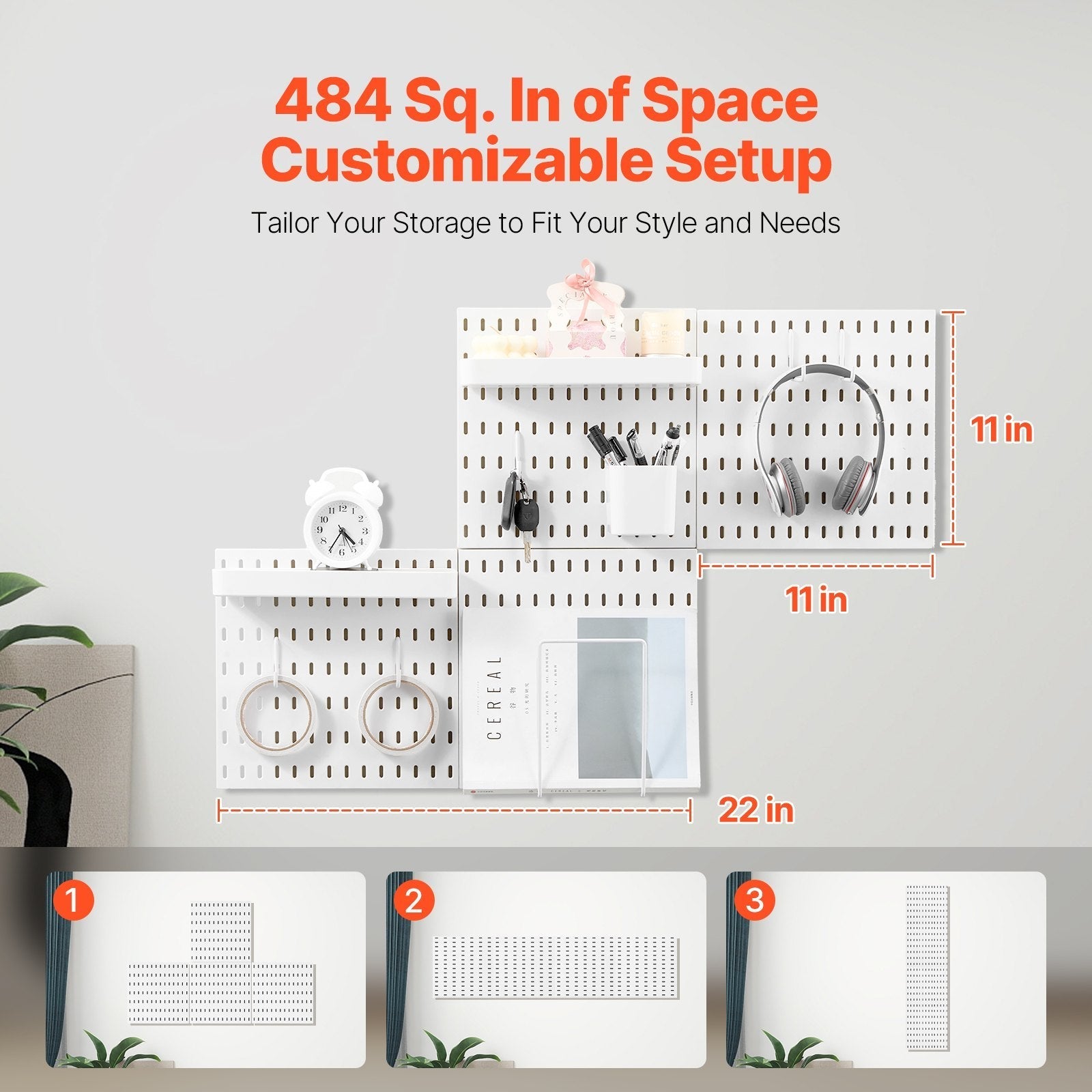 VEVOR Pegboard Combination Kit 11 x 11