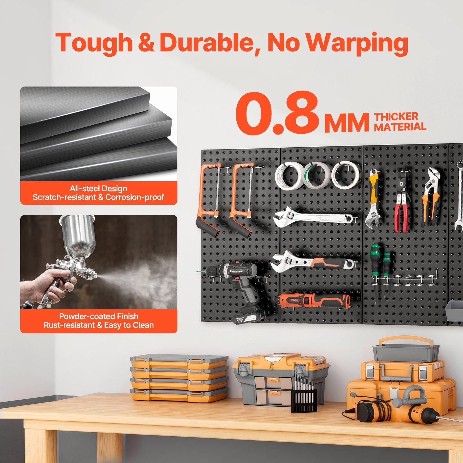 VEVOR Metal Pegboard Panels 4 panels 24