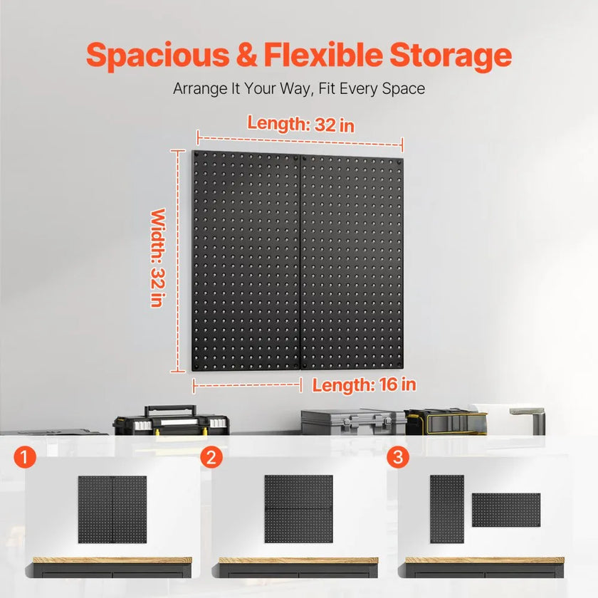 VEVOR Metal Pegboard Panels 2 panels 32