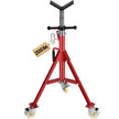VEVOR Pipe Stand, Pipe Jack Stand, V Head Pipe Stand Adjustable Height 28-52 Inch, Pipe Jack Stands with Casters, Folding Portable Pipe Stands 1/8 to 12 Inch Pipe Supporting, Steel Jack Stand