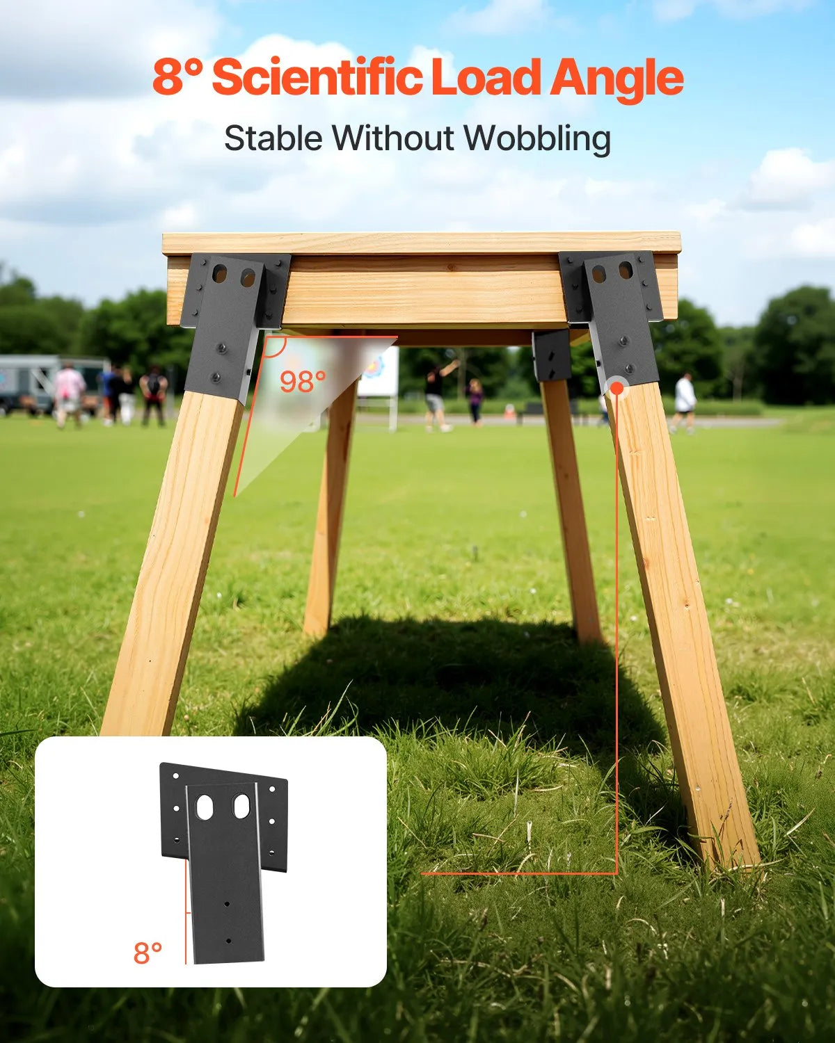 VEVOR Compound Angle Platform Brackets Fit 3.5x3.5 In/88.9x88.9 mm Lumber 8 Pcs