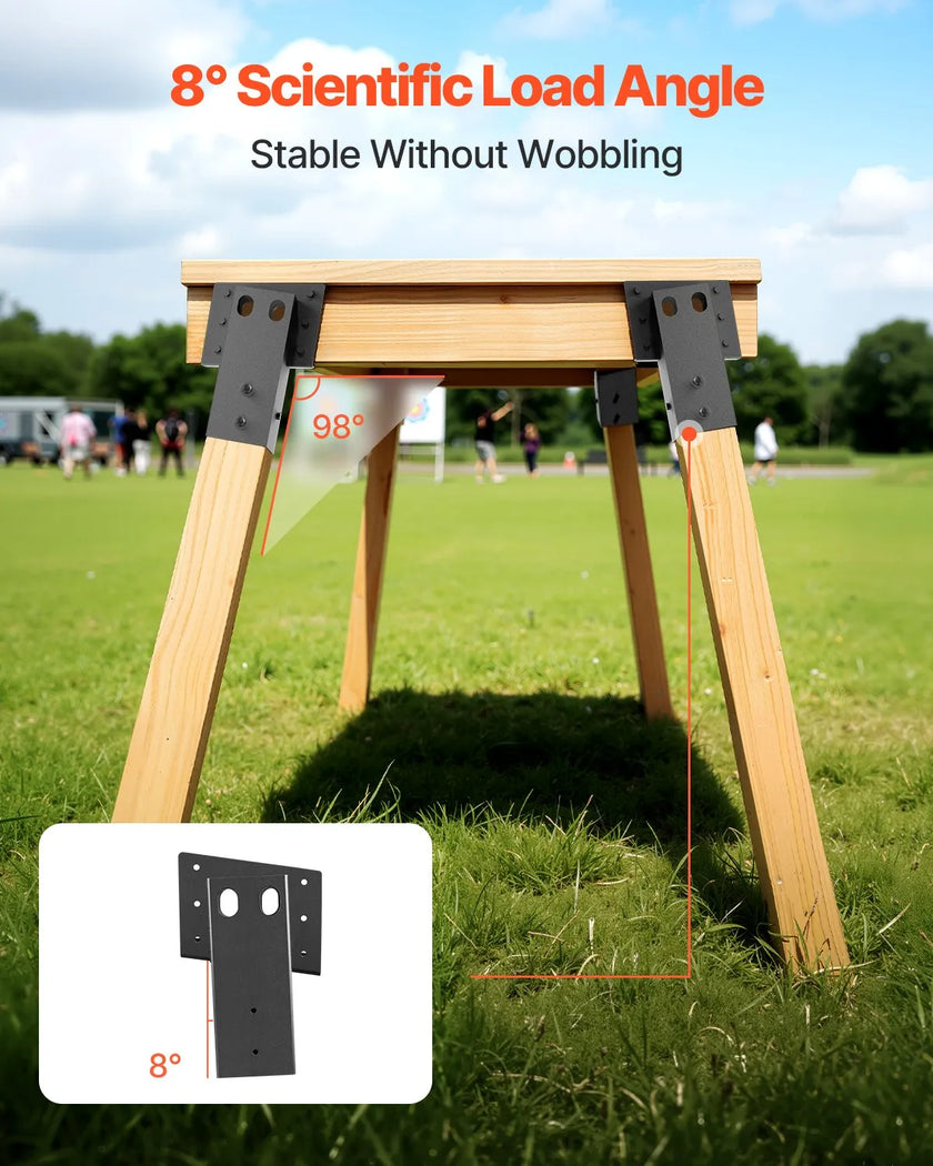 VEVOR Compound Angle Platform Brackets Fit 3.5x3.5 In/88.9x88.9 mm Lumber 8 Pcs