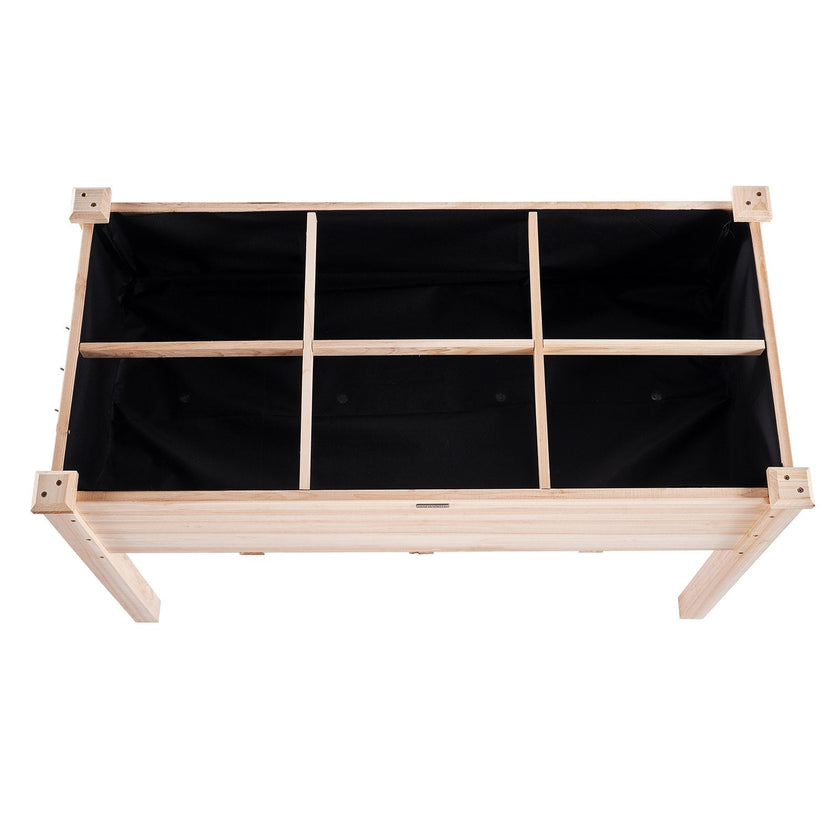 VEVOR Raised Garden Bed, 47.2 x 22.8 x 30 inch Wooden Planter Box, Elevated Outdoor Planting Boxes with Legs, for Growing Flowers/Vegetables/Herbs in Backyard/Garden/Patio/Balcony, Burlywood