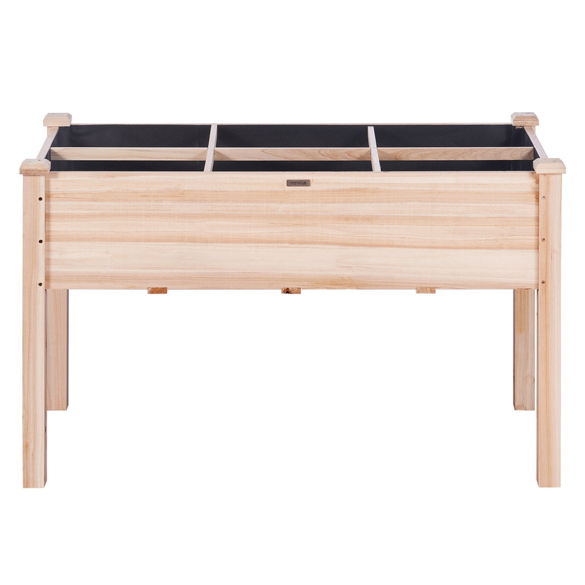 VEVOR Raised Garden Bed, 47.2 x 22.8 x 30 inch Wooden Planter Box, Elevated Outdoor Planting Boxes with Legs, for Growing Flowers/Vegetables/Herbs in Backyard/Garden/Patio/Balcony, Burlywood