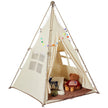 VEVOR Kids Play Tent, Teepee Tent for Kids 1-5 Years Old, Foldable Toddler Tent with Mat and Carrying Bag, Tent for Kids with Windows for Indoor and Outdoor, Kids Tent for Boys and Girls, Beige