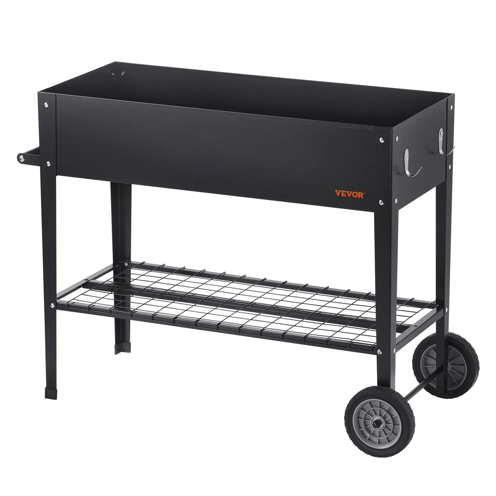 VEVOR Raised Garden Bed, 42.5 x 19.5 x 31.5 inch Galvanized Metal Planter Box, Elevated Outdoor Planting Boxes with Legs, for Growing Flowers/Vegetables/Herbs in Backyard/Garden/Patio/Balcony, Black