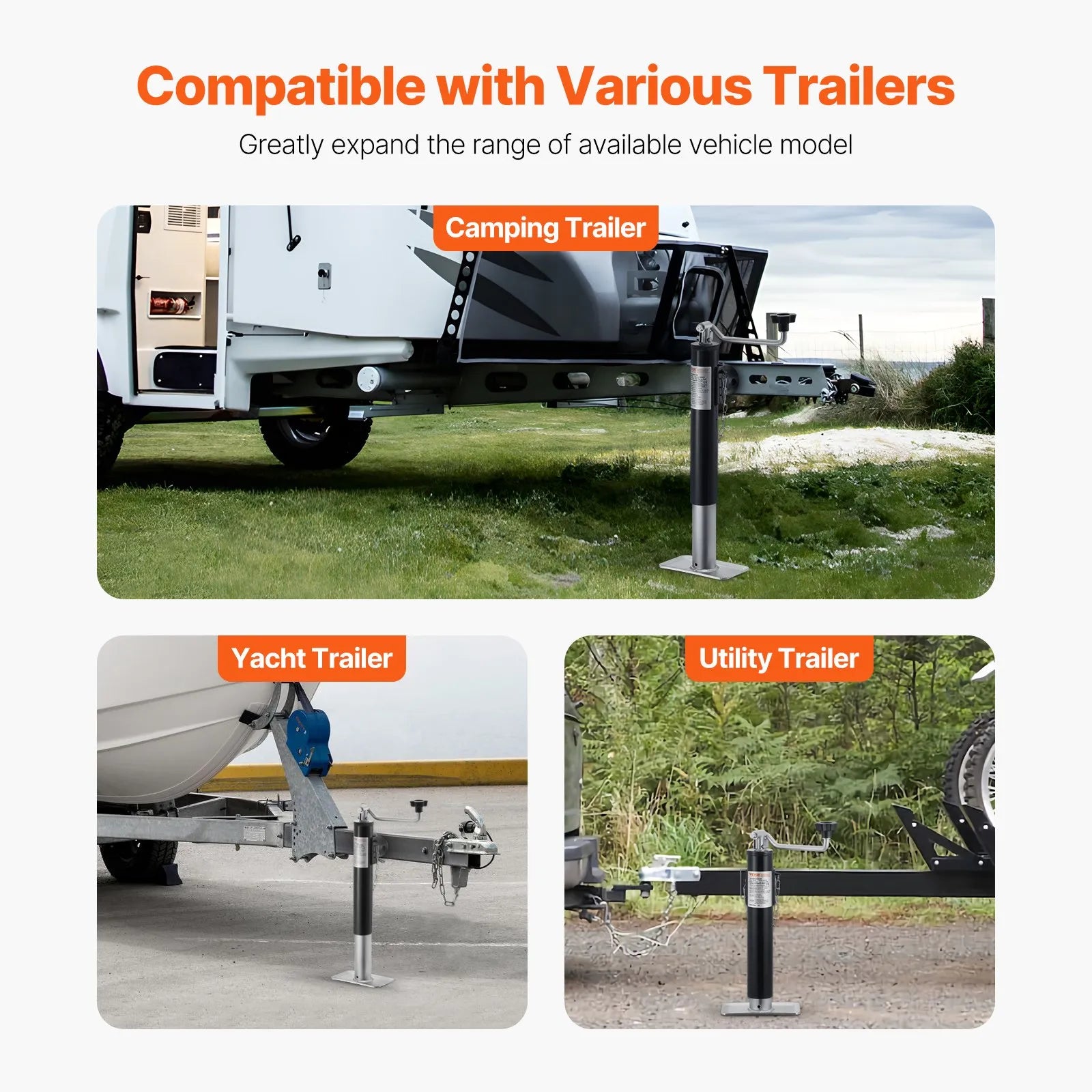 VEVOR Trailer Jack Weld-on Pipe Mount Swivel Trailer Jack 2000 lbs 10