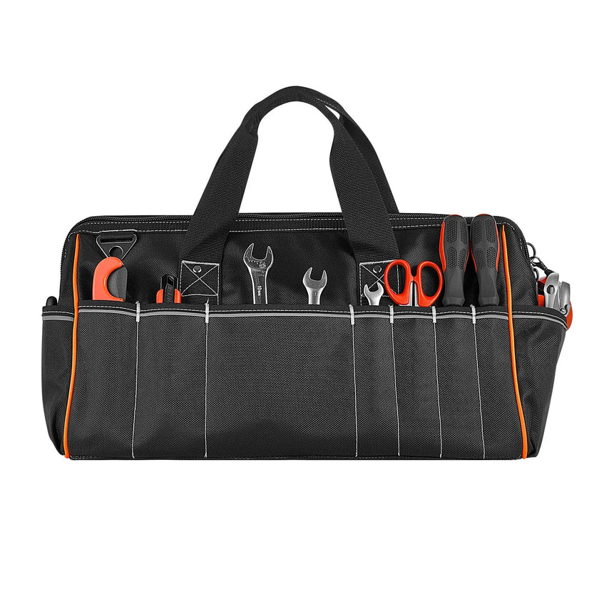 VEVOR 20-Inch Tool Bag with 33 Pockets, Heavy-Duty Portable Tool Organizer, Water-Resistant 1680D Polyester Toolbox with Shoulder Strap & Large Zipper Opening