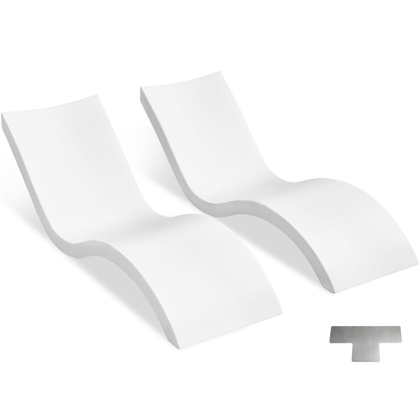 VEVOR in-Pool Lounge Chairs, Set of 2 Chaise Lounger, Inside Pool Lounge Chairs for Water Depths up to 9
