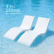 In-Pool Chaise Lounge Chairs Set of 2, Water-Filled Sun Shelf Pool Loungers with Cup & Phone Holder, White