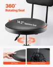 VEVOR Shop Stool Adjustable Height Garage Work Seat 300 lbs Load with Backrest