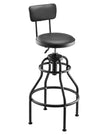 VEVOR Shop Stool Adjustable Height Garage Work Seat 300 lbs Load with Backrest